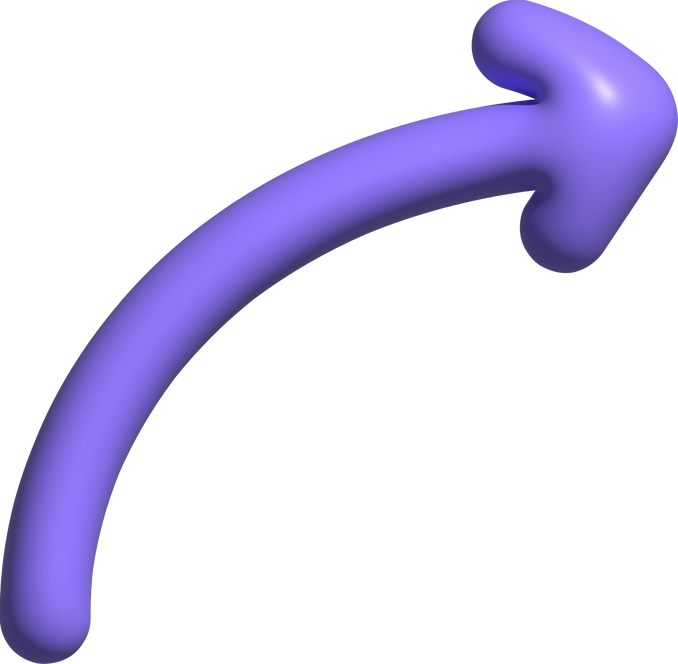 Purple 3d curve arrow